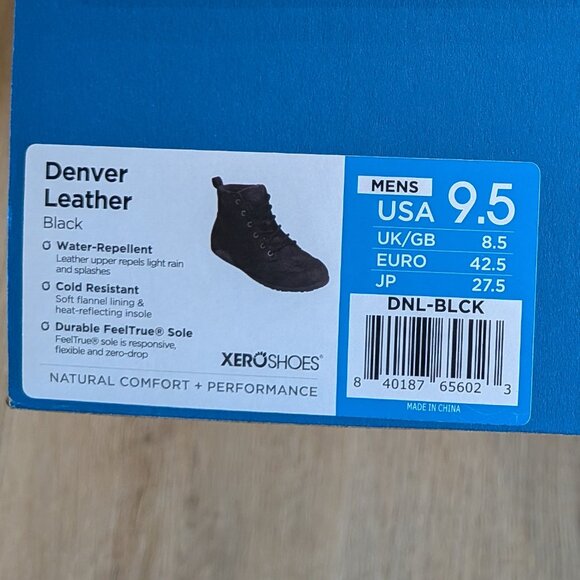 Xero Denver Leather Boot (Black) sz 9.5 Men's - Picture 6 of 6